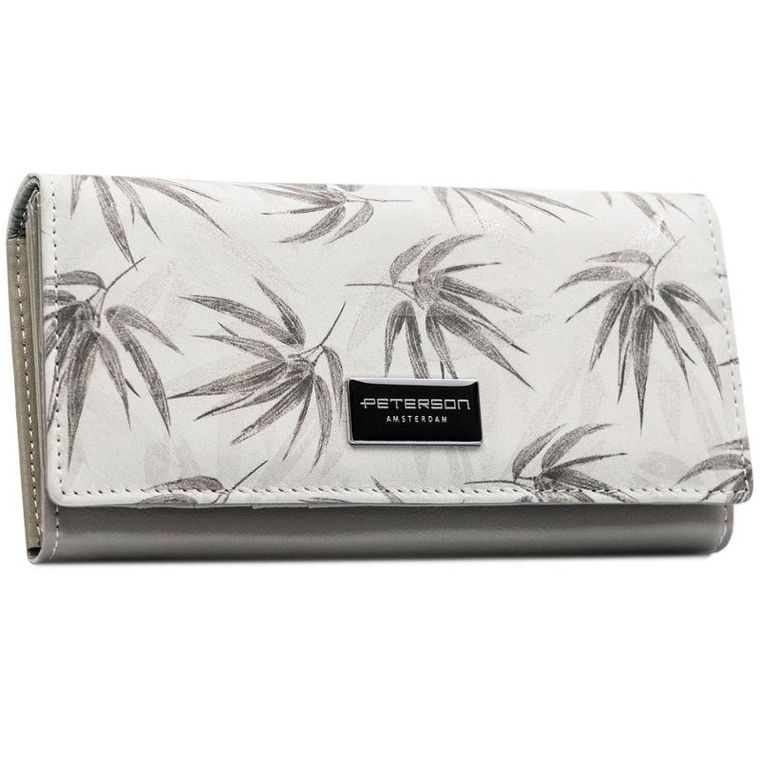 Portfel, biały, skóra ekologiczna, Peterson