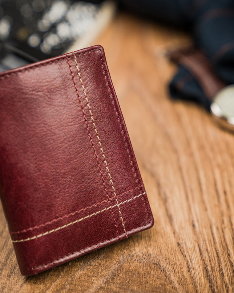 Portfel, bordowy, skórzany, Always Wild