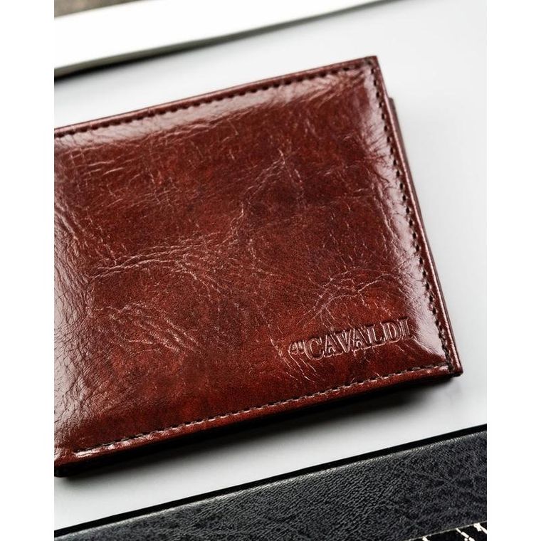 Portfel, brązowy, skóra ekologiczna, 4U Cavaldi