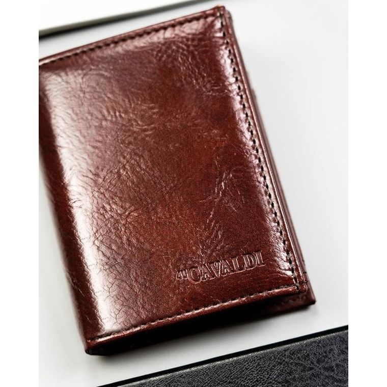 Portfel, brązowy, skóra ekologiczna, 4U Cavaldi