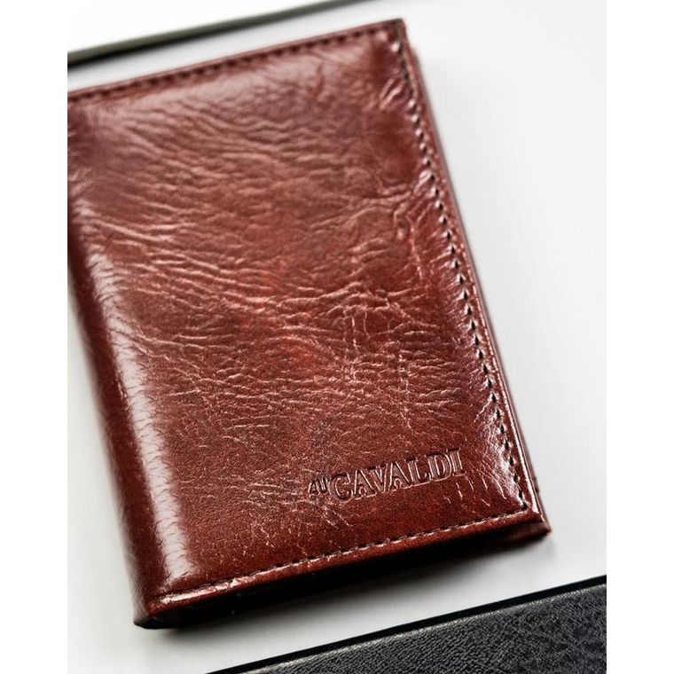 Portfel, brązowy, skóra ekologiczna, 4U Cavaldi