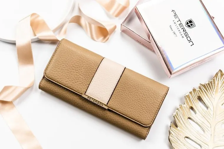 Portfel, brązowy, skóra ekologiczna, Peterson