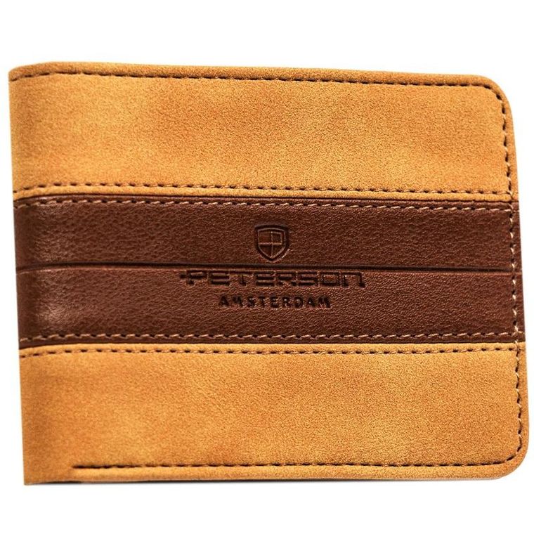 Portfel, brązowy, skóra ekologiczna, Peterson