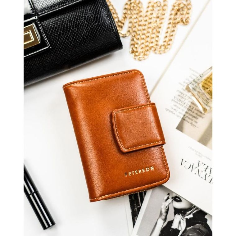 Portfel, brązowy, skóra ekologiczna, Peterson
