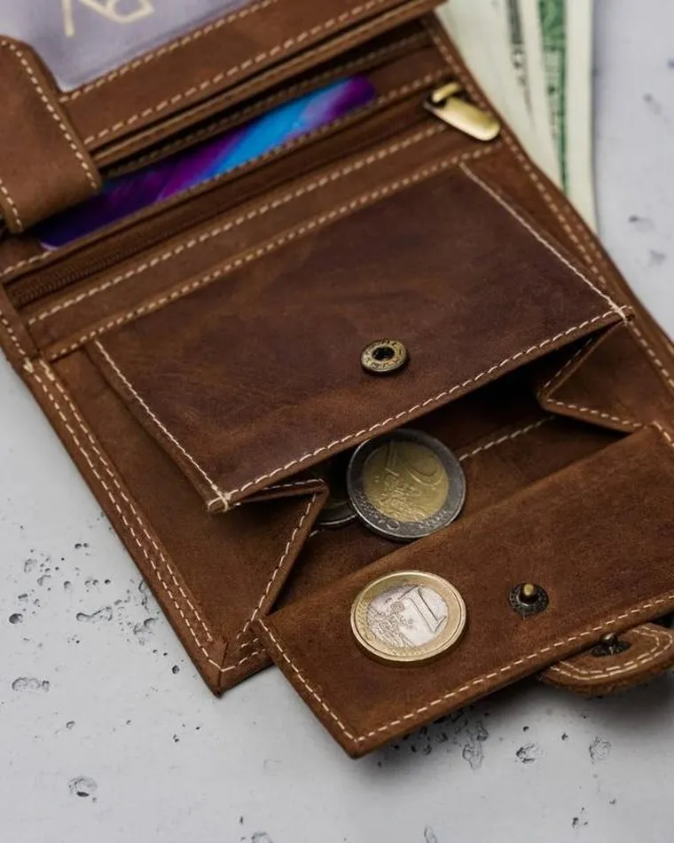 Portfel, brązowy, skórzany, Always Wild