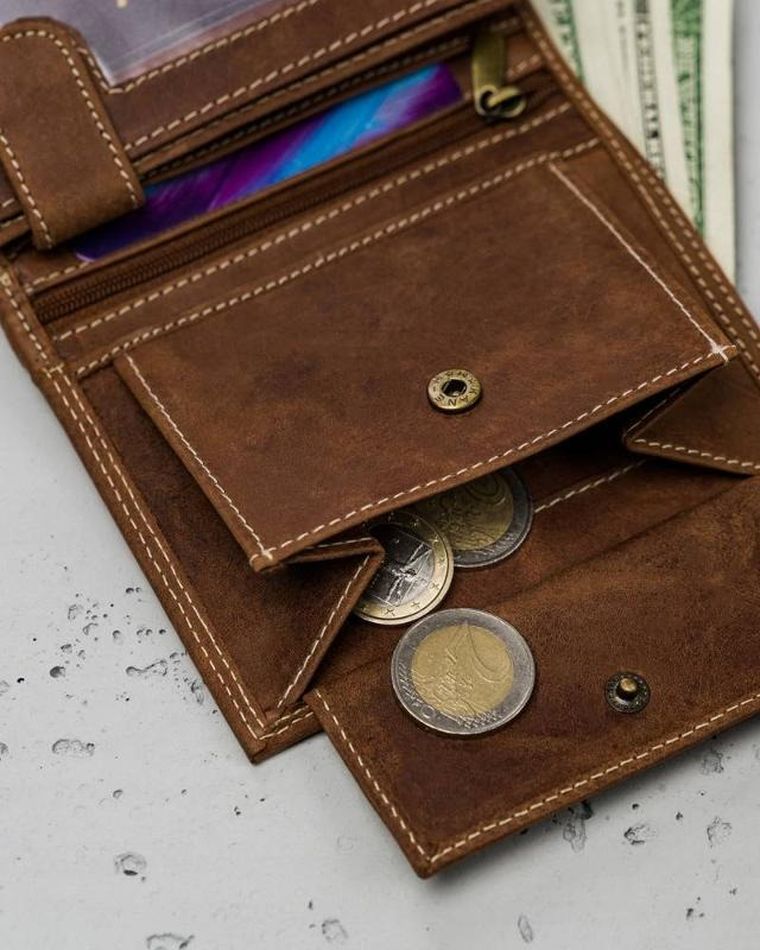 Portfel, brązowy, skórzany, Always Wild