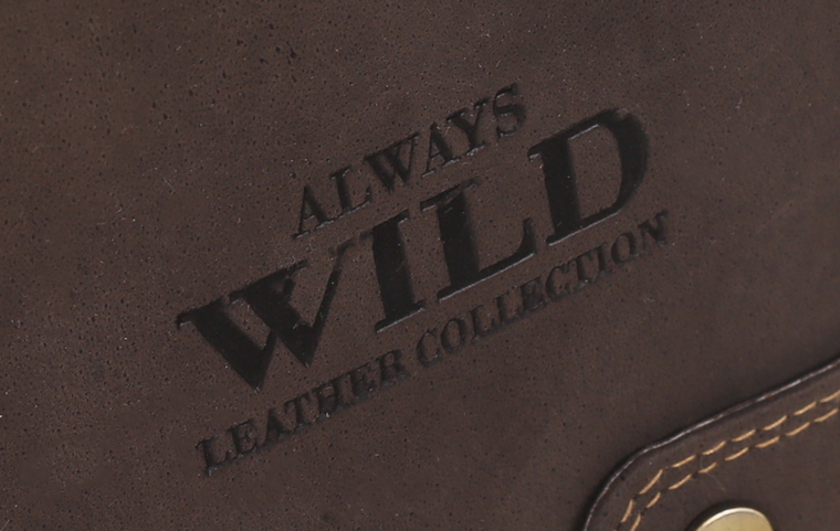 Portfel, brązowy, skórzany, Always Wild