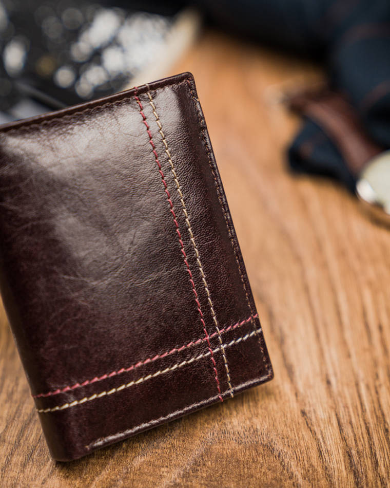 Portfel, brązowy, skórzany, Always Wild