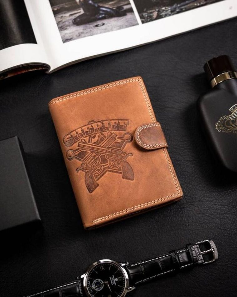 Portfel, brązowy, skórzany, Always Wild