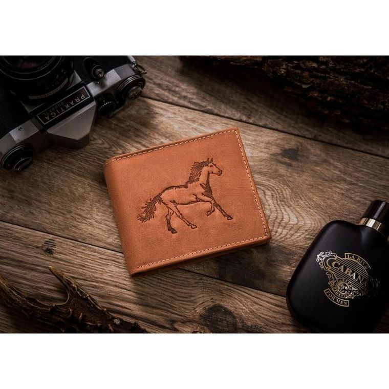 Portfel, brązowy, skórzany, Always Wild