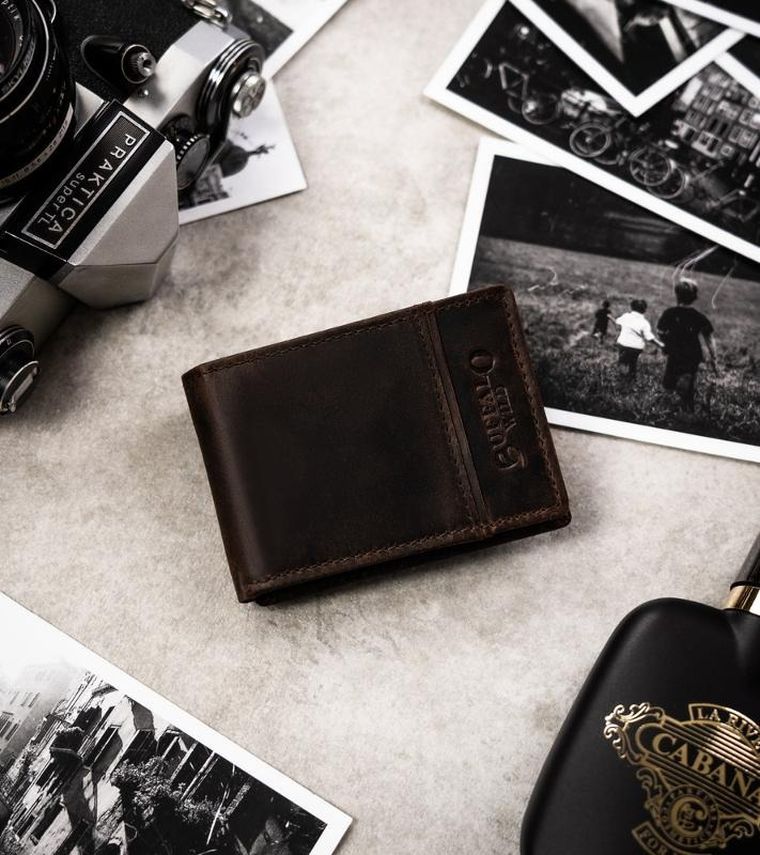 Portfel, brązowy, skórzany, Buffalo Wild