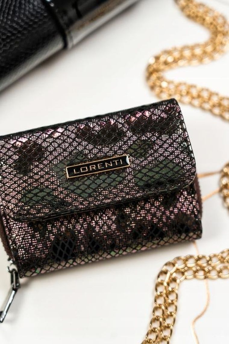 Portfel, brązowy, skórzany, Lorenti