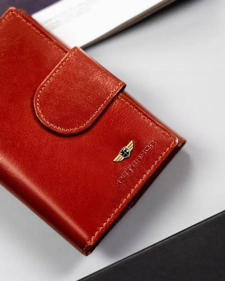 Portfel, brązowy, skórzany, Peterson