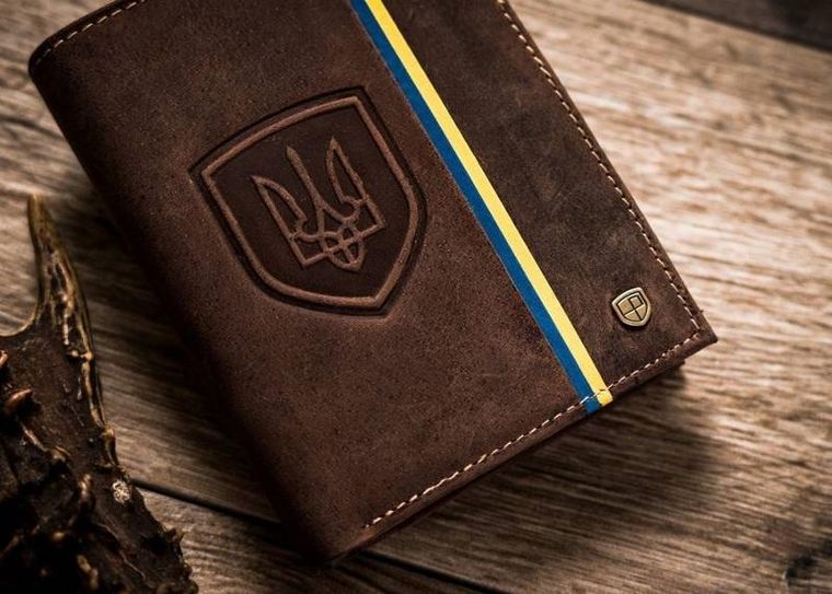 Portfel, brązowy, skórzany, Peterson