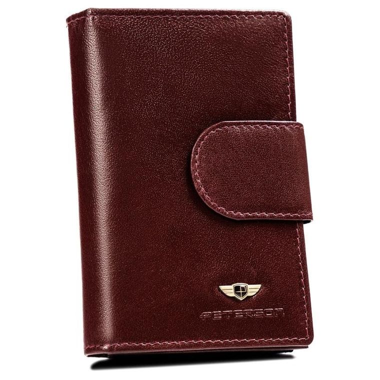 Portfel, brązowy, skórzany, Peterson