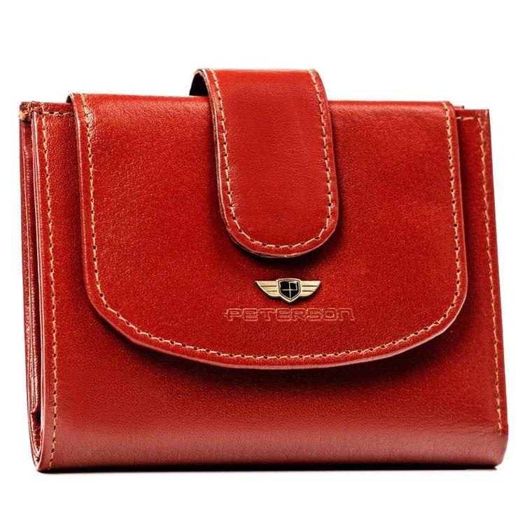 Portfel, brązowy, skórzany, Peterson