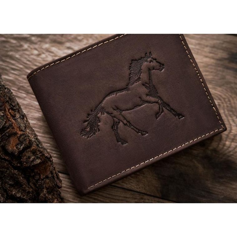 Portfel, brązowy, skórzany, RFID, Always Wild