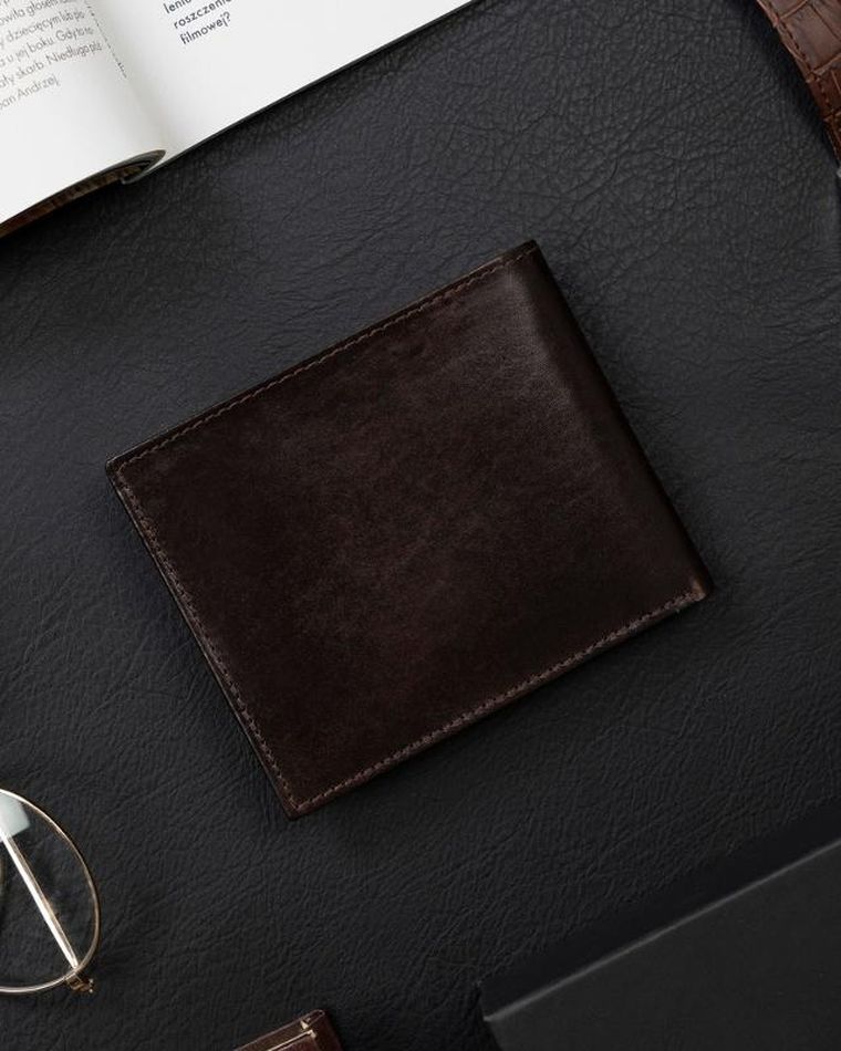 Portfel, brązowy, skórzany, RFID, Rovicky