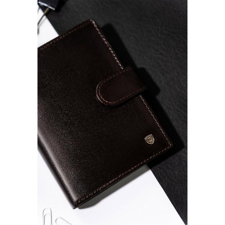 Portfel, brązowy, skórzany, Rovicky