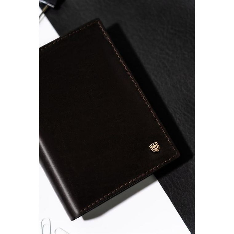 Portfel, brązowy, skórzany, Rovicky