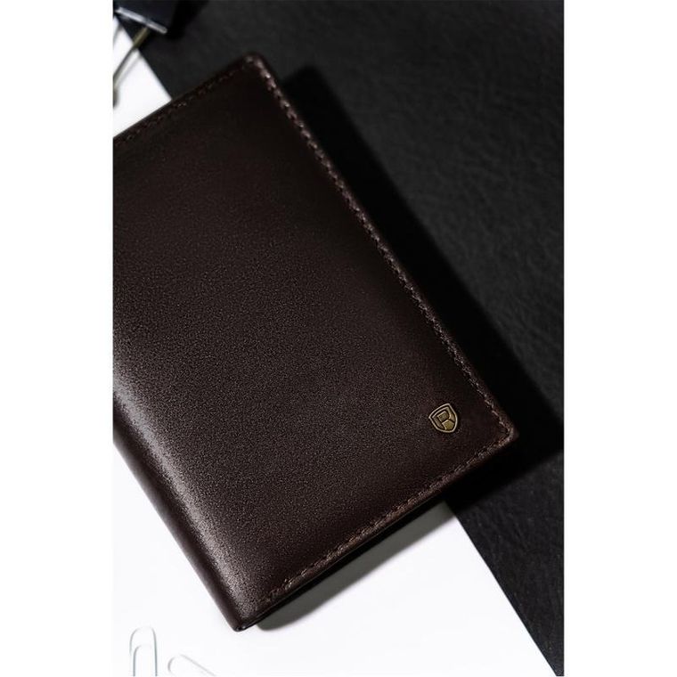 Portfel, brązowy, skórzany, Rovicky