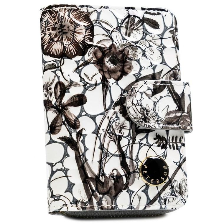 Portfel, czarno-biały, skórzany, Peterson