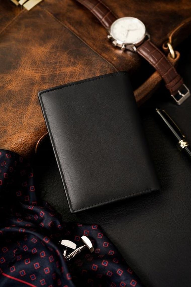 Portfel, czarny, skóra ekologiczna, 4U Cavaldi