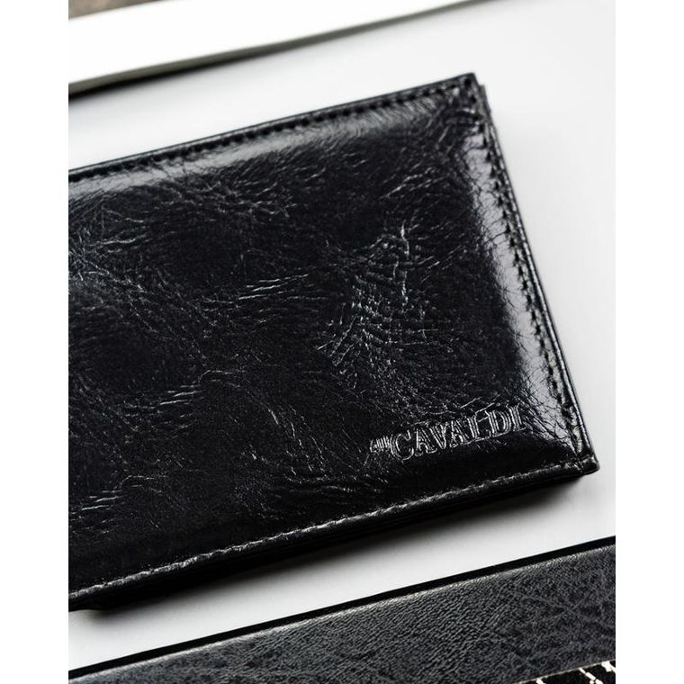 Portfel, czarny, skóra ekologiczna, 4U Cavaldi