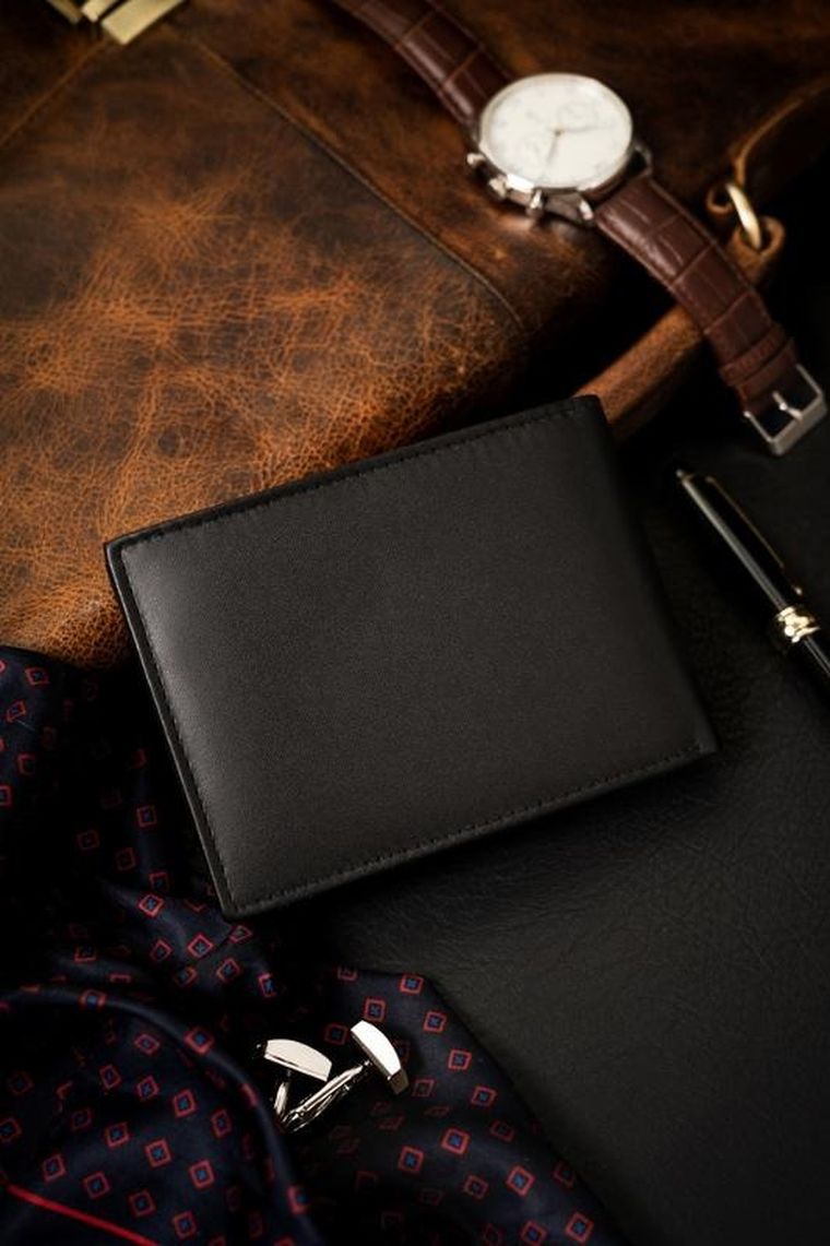 Portfel, czarny, skóra ekologiczna, Cavaldi