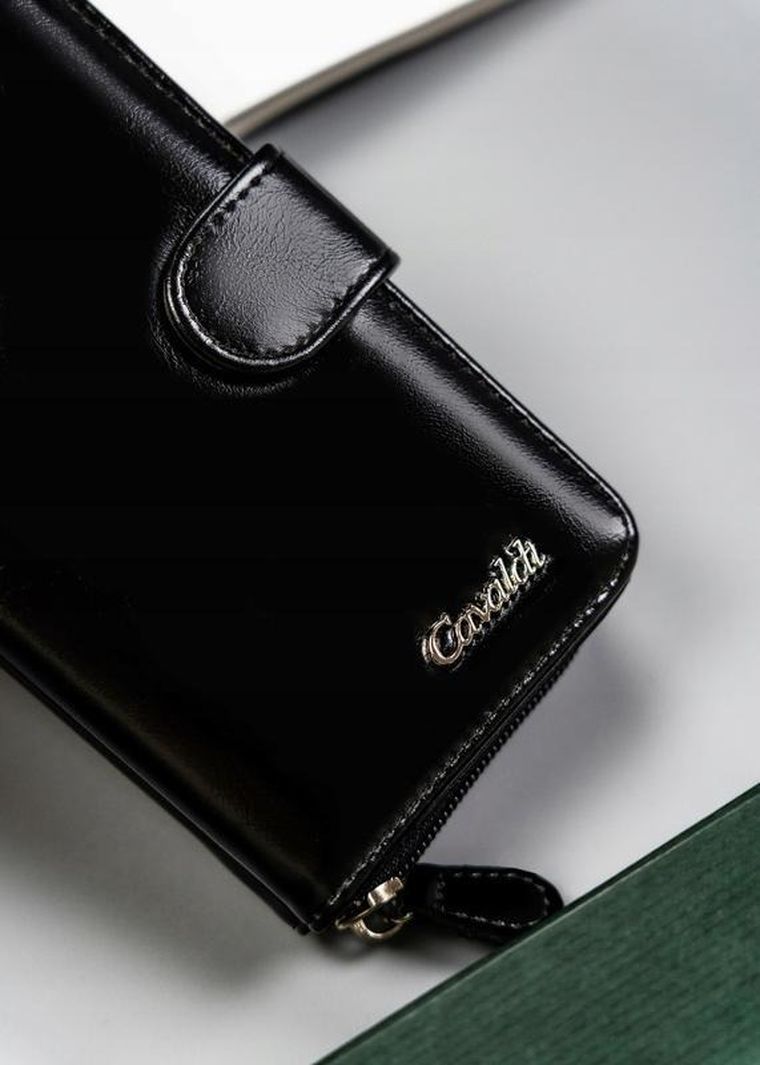 Portfel, czarny, skóra ekologiczna, Cavaldi