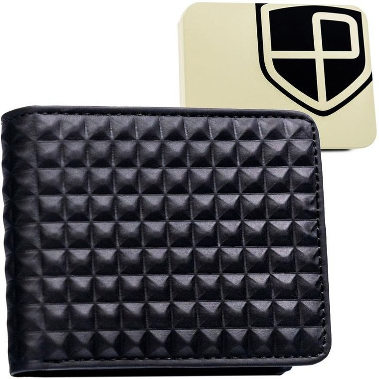 Portfel, czarny, skóra ekologiczna, Peterson