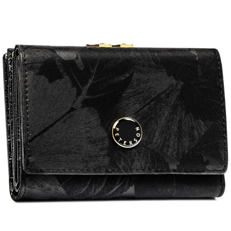 Portfel, czarny, skóra ekologiczna, Peterson