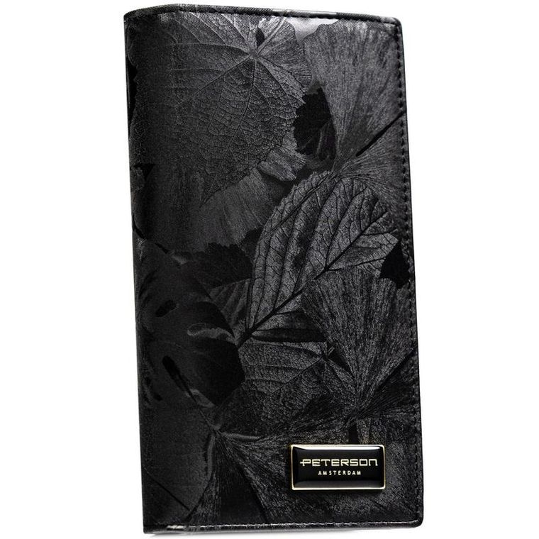 Portfel, czarny, skóra ekologiczna, Peterson