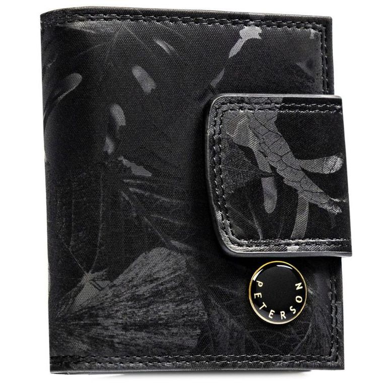 Portfel, czarny, skóra ekologiczna, Peterson