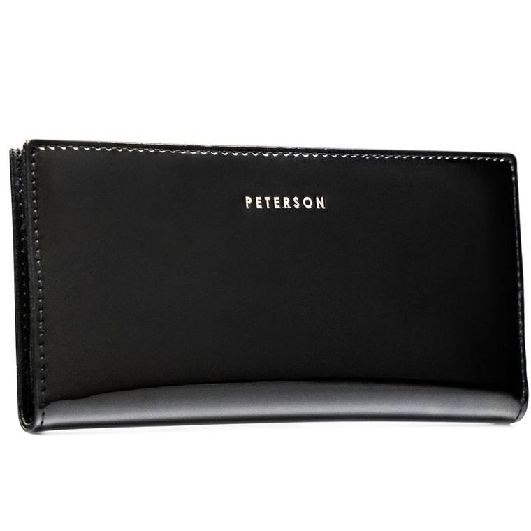 Portfel, czarny, skóra ekologiczna, Peterson