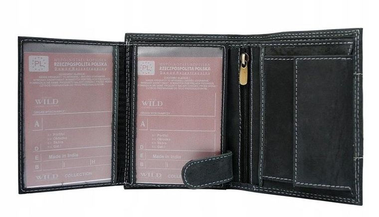 Portfel, czarny, skórzany, Always Wild