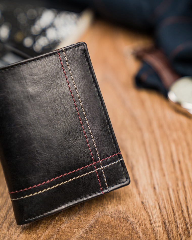 Portfel, czarny, skórzany, Always Wild