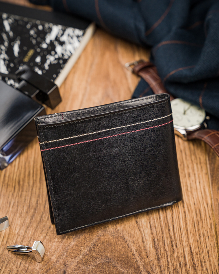 Portfel, czarny, skórzany, Always Wild