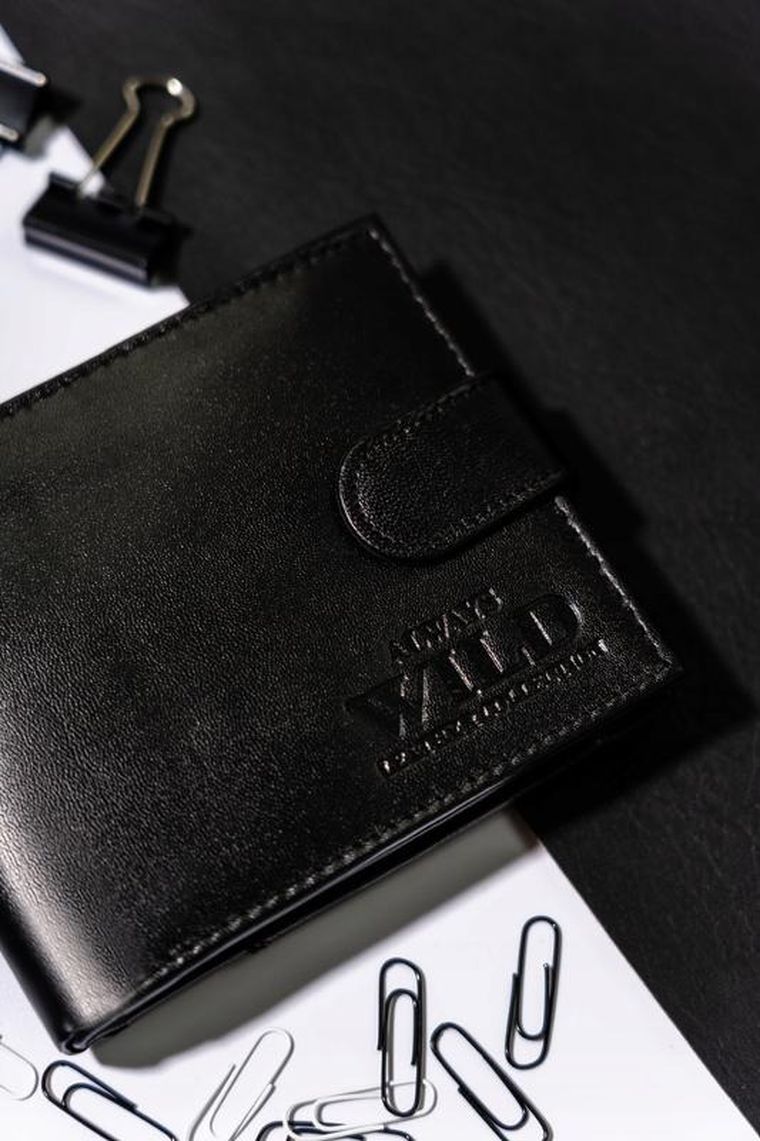 Portfel, czarny, skórzany, Always Wild