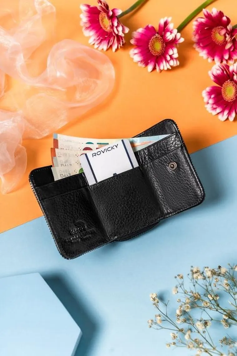 Portfel, czarny, skórzany, Lorenti