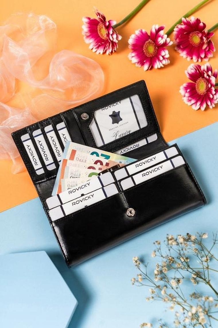 Portfel, czarny, skórzany, Lorenti