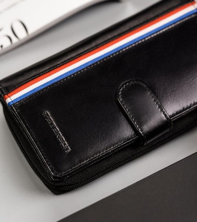 Portfel, czarny, skórzany, Peterson