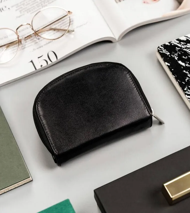 Portfel, czarny, skórzany, Peterson