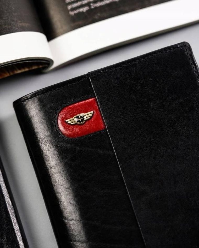 Portfel, czarny, skórzany, Peterson