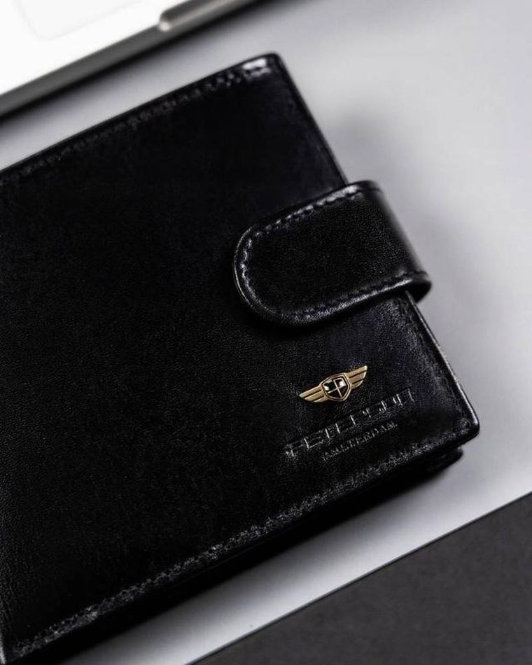 Portfel, czarny, skórzany, Peterson