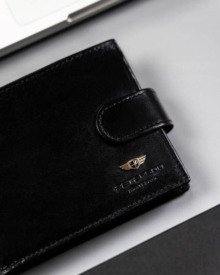 Portfel, czarny, skórzany, Peterson