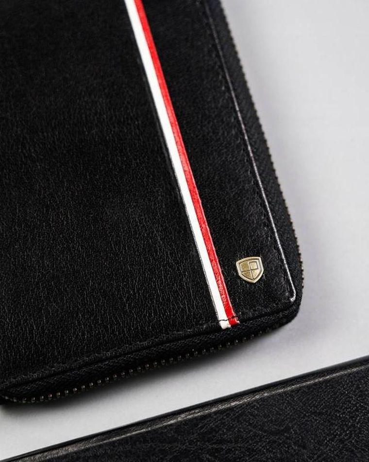 Portfel, czarny, skórzany, Peterson