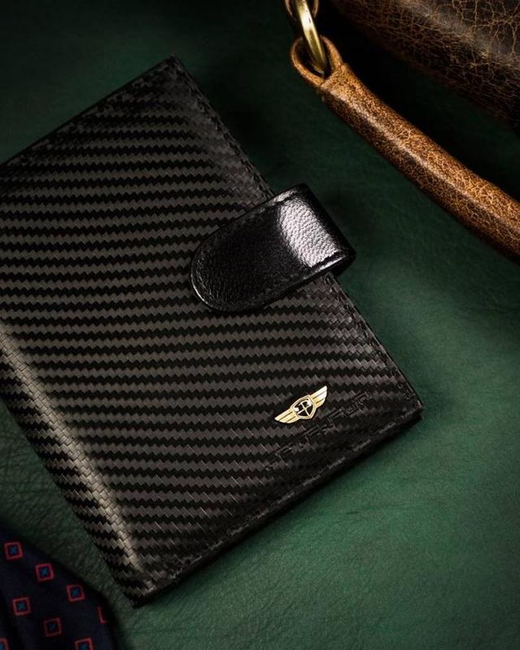 Portfel, czarny, skórzany, Peterson