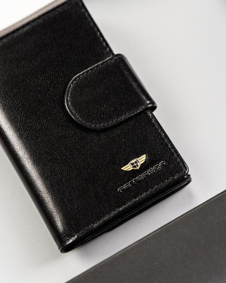 Portfel, czarny, skórzany, Peterson