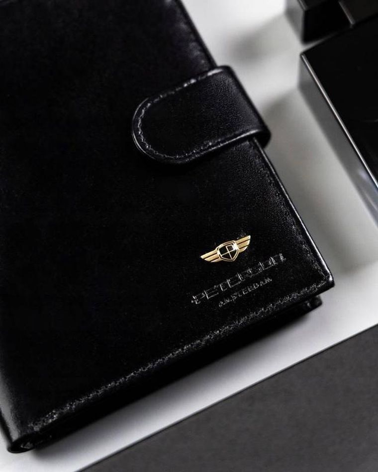 Portfel, czarny, skórzany, Peterson